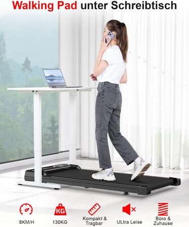 Walking Pad Laufpad - Біговий килимок для дому (Gehband Walkpad) чорного кольору