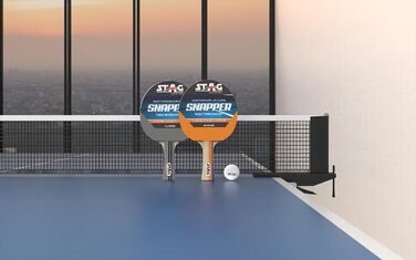 Стіл-тенісний ґрати Stag Iconic Snapper Series | Сірий та чорний | Професійна серія для тренувань | Яскравий дизайн