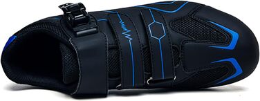 Велосипедні черевики для чоловіків та жінок, для шосе та гірського велосипеда, з гумовою підошвою, дихаючі кросівки, нековзкі велосипедні черевики MTB, 42 EU, блакитні