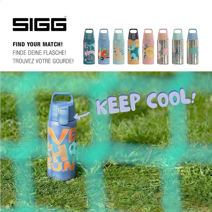 Дитяча ізольована пляшка для напоїв SIGG Shield Therm ONE 0,5 л, підходить для газованих напоїв, не протікає, легка, BPA-free, дизайн 5 Ballgame