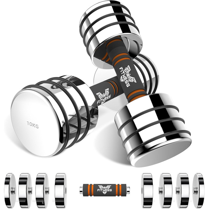 Регульовані гантелі Dskeuzeew: набір сталевих гантелей 5/7.5/10 кг з пінопластовими ручками для дому