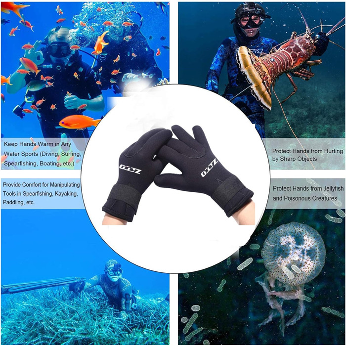 Неопренові рукавички ZCCO 3мм для чоловіків та жінок, терморукавички, антиковзні, чорні, розмір S