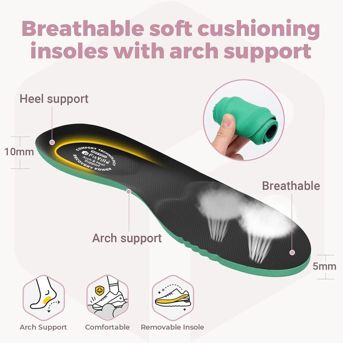 Жіночі кросівки для бігу FitVille з широкою стопою, дихаючі, легкі, для ходьби, розмір 41 EU, світло-фіолетовий