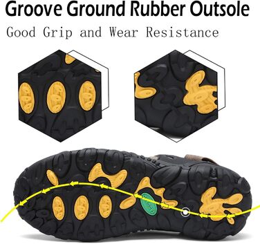 Зручні трекінгові сандалії для чоловіків та жінок SAGUARO - піші прогулянки та активний відпочинок (46 EU, Коричневий)