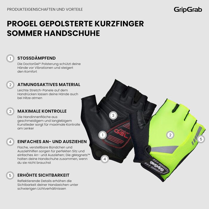 Велосипедні рукавички GripGrab ProGel 4мм DoctorGel, без пальців, гелеві, літні, для велоспорту