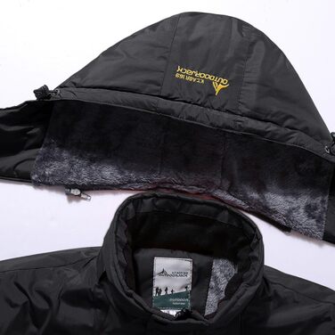 Куртка BenBoy для сноубордингу та лижного спорту: водонепроникна, вітронепроникна, з флісовою підкладкою, дихаюча, для активного відпочинку, з капюшоном, чорна (XS)