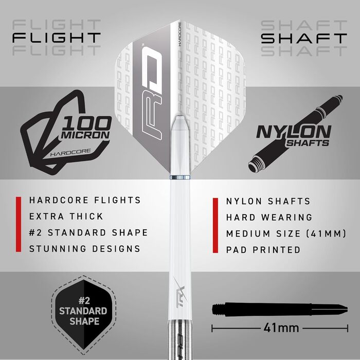 Дарти Red Dragon Javelin Original Tungsten - Професійні сталеві дротики з металевим вістрям, пір'ям та стержнями (20г, 22г, 24г, 26г)