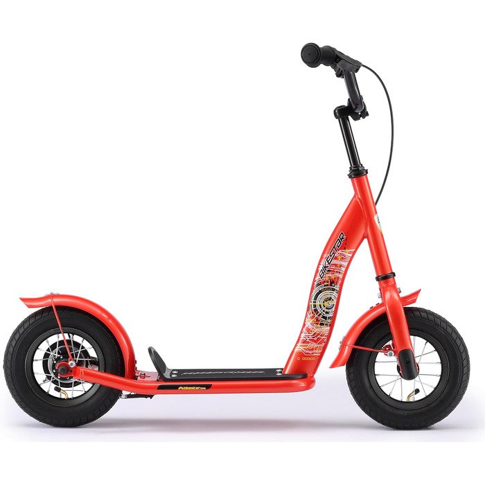 Дитячий роликовий самокат STAR SCOOTER з повітряними колесами (10 дюймів) для хлопчиків та дівчаток 4-5 років | Класичний самокат | Червоний