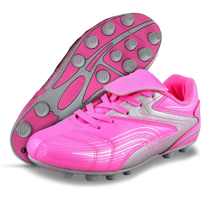 Футбольні бутси Vizari Striker JR FG для дітей - шипована підошва, для хлопчиків та дівчаток (28 EU, Рожево-срібні)