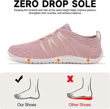 Легкі балетки Merdoo для жінок та чоловіків: зручні шкарпетки-кросівки, дихаючі спортивні тапочки на будь-яку погоду. Розміри 37-45 EU (Рожевий, 39 EU)