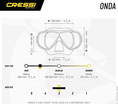 Маска для снорклінгу та дайвінгу Cressi Onda (Унісекс, Чорний/Чорний)