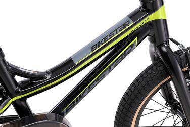 Дитяче велосипед BIKESTAR 16 дюймів: алюмінієвий MTB для дівчаток та хлопчиків 4-5 років, V-brake, чорно-зелений