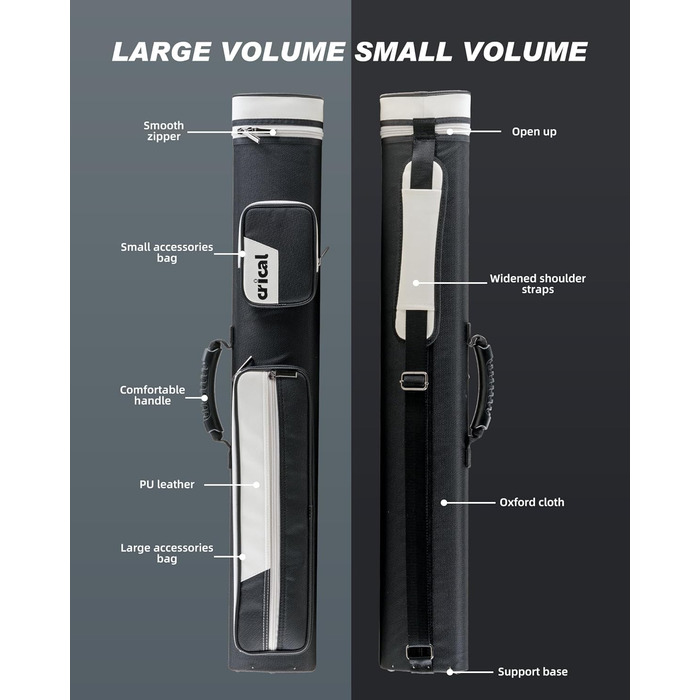 Кейс для більярдних київ CRICAL 2x4: для 2 київ-баттів та 4 київ-шафтів, з жорстким корпусом, аксесуари для більярду