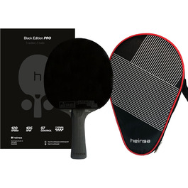 Тенісний стіл Heinsa Carbon з покриттям Mech-Tek Predator (2,1 мм), схвалений ITTF – обертання, швидкість та контроль (Black Edition Pro з сумкою)