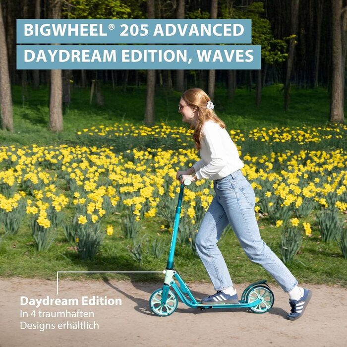 Самокат HUDORA BigWheel 205 Advanced Daydream - для дорослих та дітей до 100 кг, складаний, з регульованою висотою