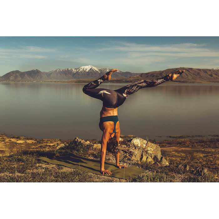 Йога-мат Jade Yoga Harmony, оливковий, нековзкий, для фітнесу та йоги