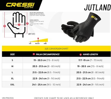Рукавички для дайвінгу Cressi Jutland 5mm, неопренові, чорні, XL/5, Unisex