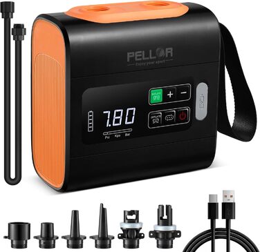 Електрична SUP-насос PELLOR 22 PSI з акумулятором: для надувних SUP-дошок, каяків, човнів та наметів