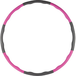 Фітнес-обруч Hula Hoop John Gym Wave, розбірний, м'яка накладка, рожево-сірий