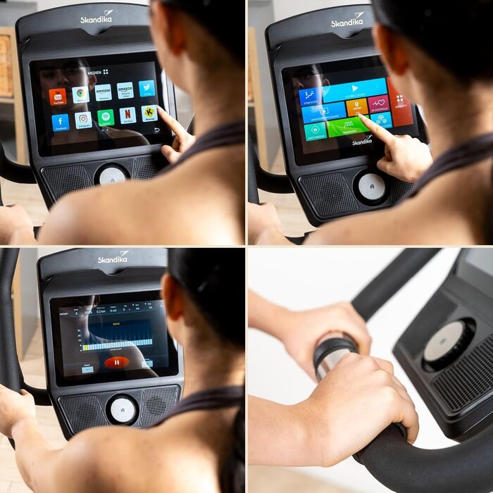 Велотренажер Skandika Liege-Ergometer P14 з сенсорним екраном, Bluetooth, додатками, до 150 кг, для дому