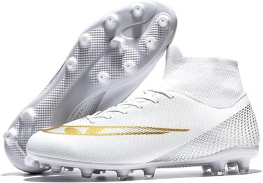Чоловічі футбольні бутси Cleats з високим верхом, дихаючі, для тренувань (35 EU, A Weiß)