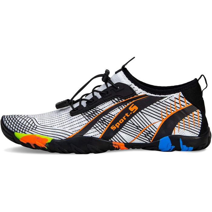 Шкарпетки для плавання IceUnicorn: аквашузи для жінок та чоловіків, швидко сохнуть, для серфінгу, 43 EU, білі та помаранчеві