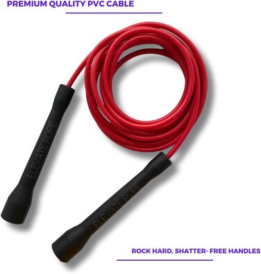 Стрибкове канат для боксерів - професійний спортивний скакалка - Elevate Rope - регульований швидкісний скакалка - скакалка для боксерів та бійців - для занять в приміщенні та на вулиці - фітнес-скакалка червоно-чорного кольору