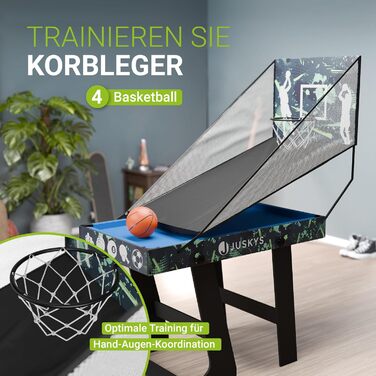 Дитячий багатофункціональний стіл Juskys 5in1 Ballzauber: пінг-понг, хокей, баскетбол, більярд, кікер - розкладний