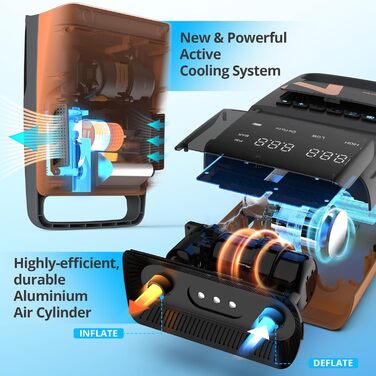 Електрична повітряна насос NACATIN для SUP дошок з акумулятором, 16 PSI, подвійний етап надування та здування, автоматичне вимкнення