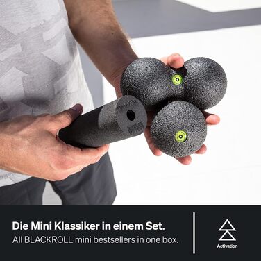 Набір масажних роликів BLACKROLL BLACKBOX Mini для самомасажу, різноманітні фасціальні інструменти, фітнес-масажери для ефективного тренування, вироблено в Німеччині