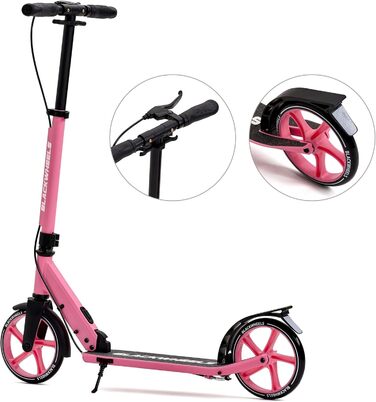 Самокат Blackwheels Orio Cityroller 200мм: складаний, алюмінієвий, з регулюванням висоти, ремінцем, ABEC 7, антиковзким деком (Чорно-Рожевий)