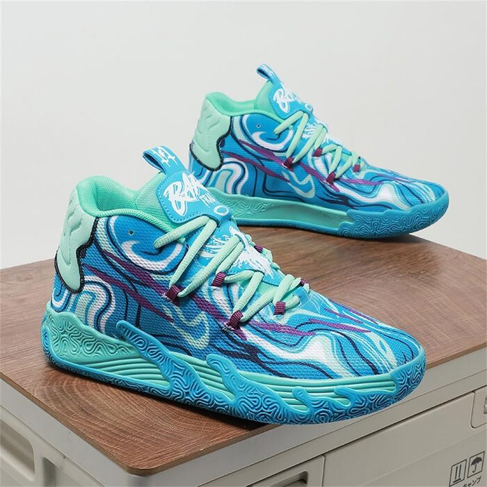 Баскетбольні кросівки для чоловіків та жінок. Високі, антиковзні, для занять спортом, бігу та ходьби. Розмір 37 EU, блакитні.