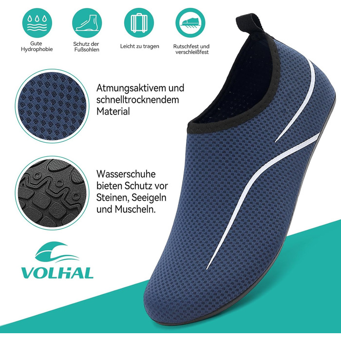 Шкарпетки для плавання та водних видів спорту: шкарпетки для басейну, пляжу, йоги. Легкі, швидковисихаючі, з антиковзаючою підошвою. Розміри 35-47 EU, колір блакитний. A787