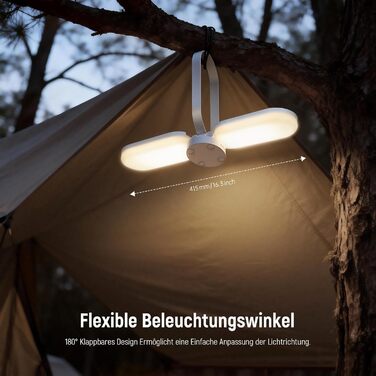 Ліхтар кемпінговий Jeebel Solar LED з Power Bank 5000mAh, 4 режими, диммер, IP55, для походу, намету, аварійного освітлення (білий)