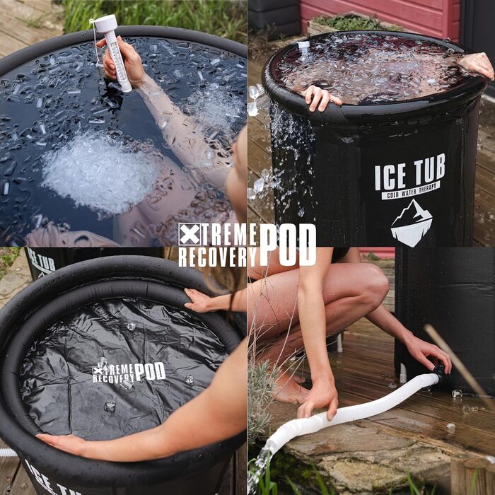 Тонна для криотерапії Eisbaden для спортсменів, портативна ванна для льоду (чорна)