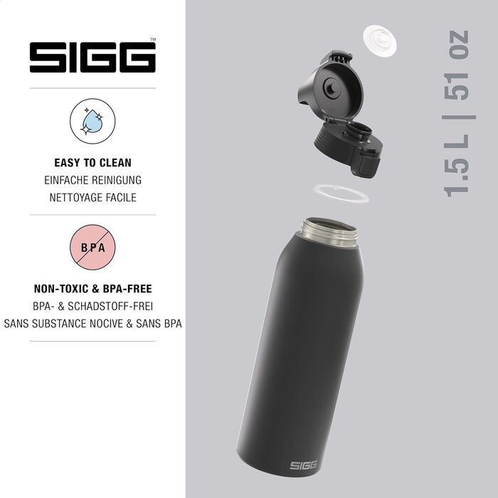 SIGG пляшка для напоїв з нержавіючої сталі Shield ONE, для газованих напоїв, герметична, легка, без BPA, 0,75 л / 1 л