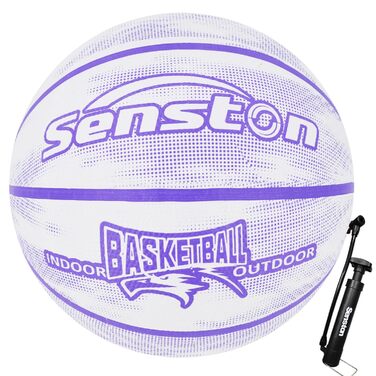 Баскетбольний м'яч Senston, розмір 7, фіолетовий. З набором для накачування. Антиковзаюча поверхня, відмінне зчеплення. Для гри на вулиці.