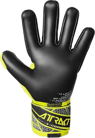 Воротарські рукавиці Reusch Profi Attrakt Gold X NC - професійні, для тренувань та ігор на траві та штучному покритті, жовто-срібно-чорні
