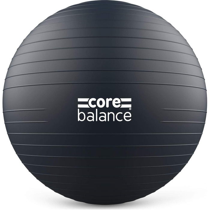 Гімнастичний м'яч Core Balance 55 см, антивибуховий, для фітнесу, йоги, вагітних, з насосом, чорний
