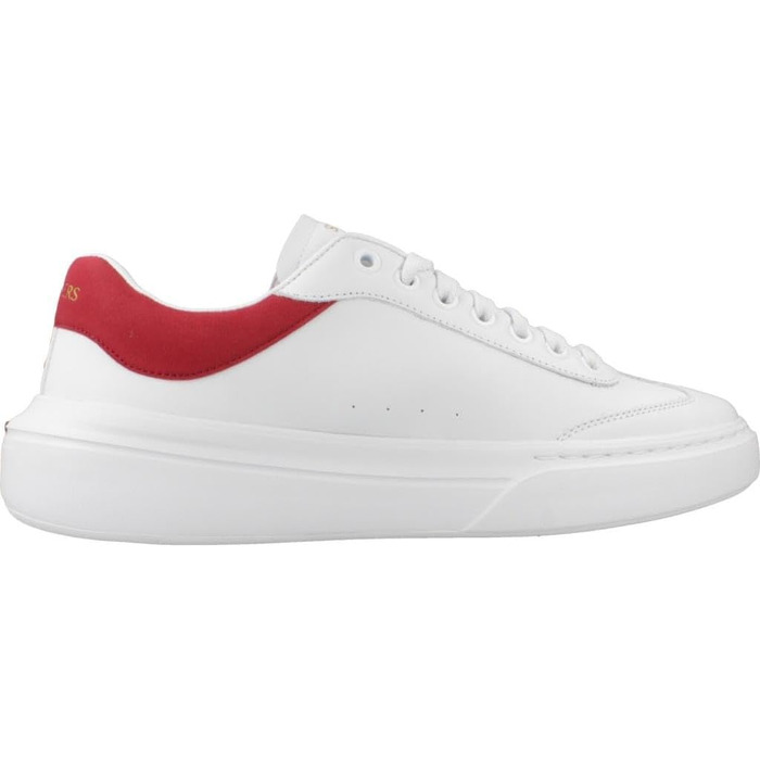 Жіночі кеди Skechers Cordova Classic Best Behavior — білі, штучна шкіра та замша, червона деталізація, розмір 45 EU