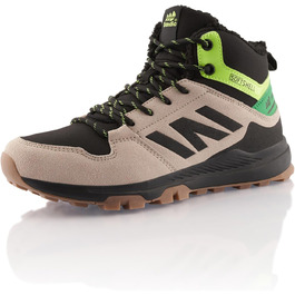 Черевики для ходьби жіночі та чоловічі, зимові, утеплені, Softshell, 43 EU, Бежевий, Чорний, Зелений