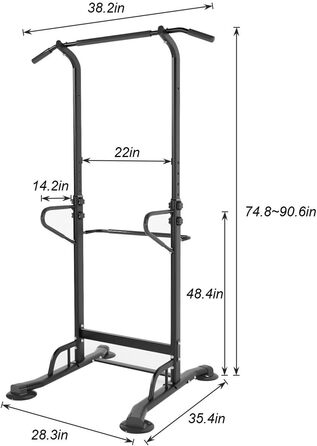 Силовий комплекс SogesGame Power Tower: регульований турнік, бруси та станція для вправ з антиковзаючою базою для тренувань вдома