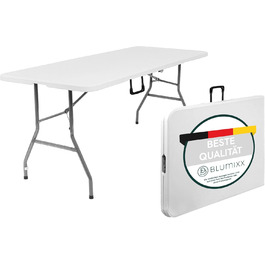 Складаний туристичний стіл Blumixx 180x74x74 - Легкий, стабільний, для кемпінгу, саду, балкону, фестивалів та відпочинку на природі. Погодні умови, 1 шт.