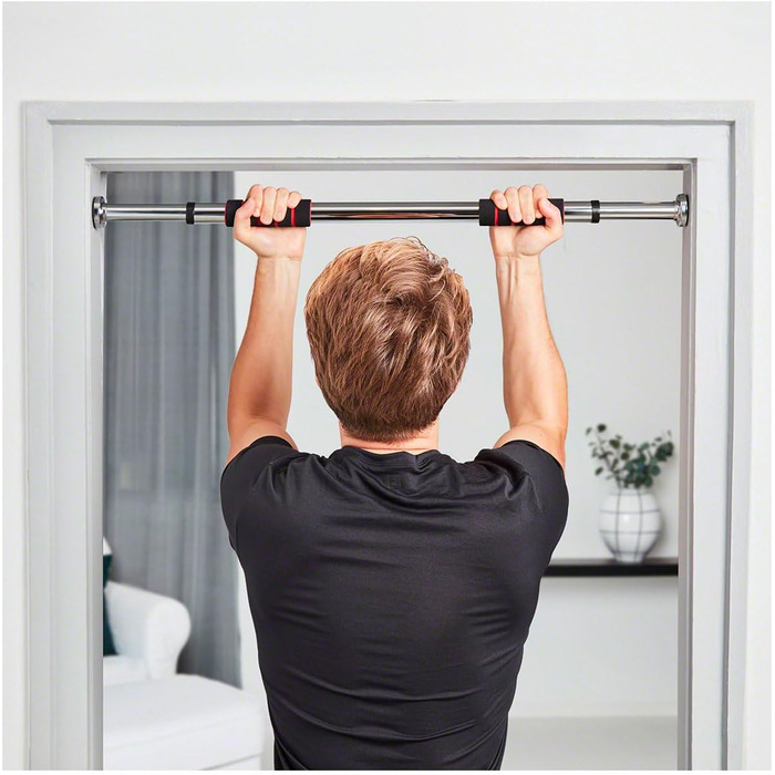 Розсувний турнік для дверей Sport-Tec Pull-Up 4.0, хром, 63-101 см, перекладина для підтягувань на дверний проріз