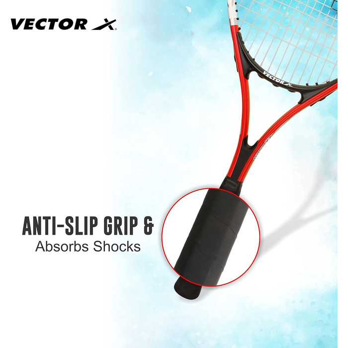 Ракетка для тенісу Vector X VXT-520 графітова, 27 дюймів, червоно-біла - легка, з амортизацією
