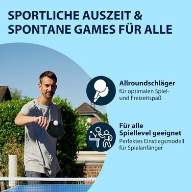 Турнічний тенісний ґейм Hudora Game: високоякісна ракетка для пінг-понгу з покриттям ITTF KARATE, для початківців та професіоналів, дерев'яна ракетка