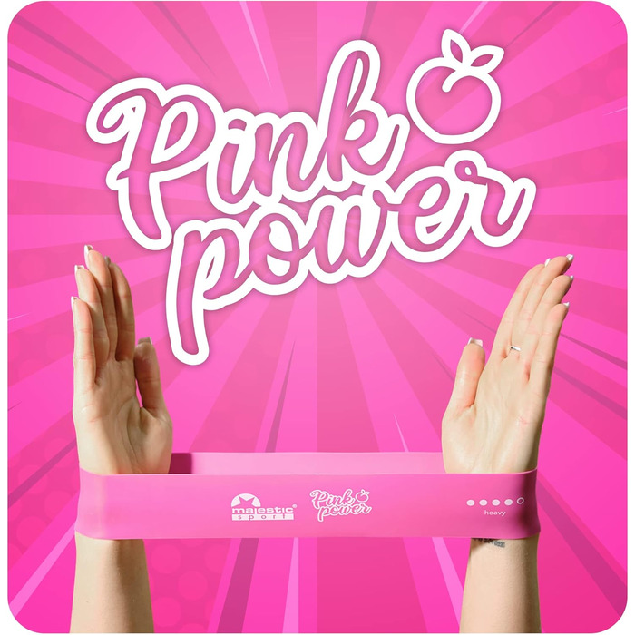 Набір фітнес-гумок Majestic Sport 5 шт. для м'язів, пілатесу, йоги, Booty Band, рожевий