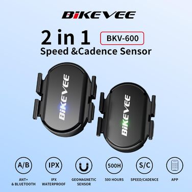 Велокомп'ютер GPS бездротовий з датчиком каденсу ANT+ Bluetooth, водонепроникний IPX7, 50 годин автономії, для дітей та дорослих