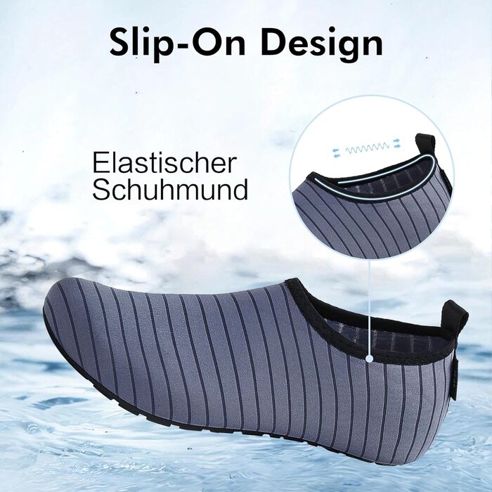 Шкарпетки для плавання SAGUARO Unisex, Швидка сушка, для чоловіків та жінок, розмір 36-47 (36/37 EU), колір: сірий