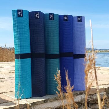 Йога-мат Yoga Studio, нековзкий, міцний, Oeko-Tex, для фітнесу, йоги та пілатесу, 183×61×0,6 см, бірюзовий
